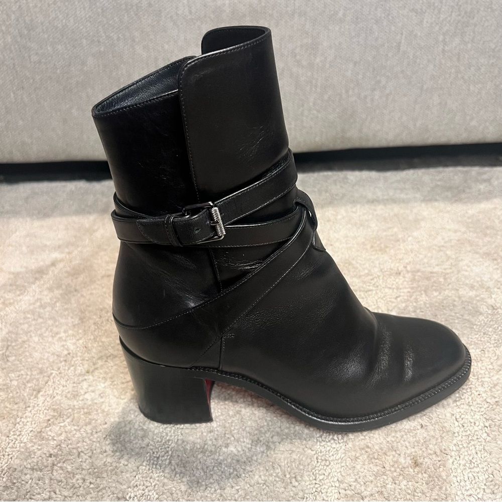 Christian Louboutin Karistrap Black Heeled Ankle Boots - Picture 9 of 10